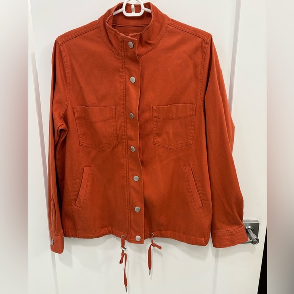 Liverpool Orange Rust Cinch Hem Utility Jacket Size Medium - Picture 3 of 16